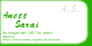anett sarai business card